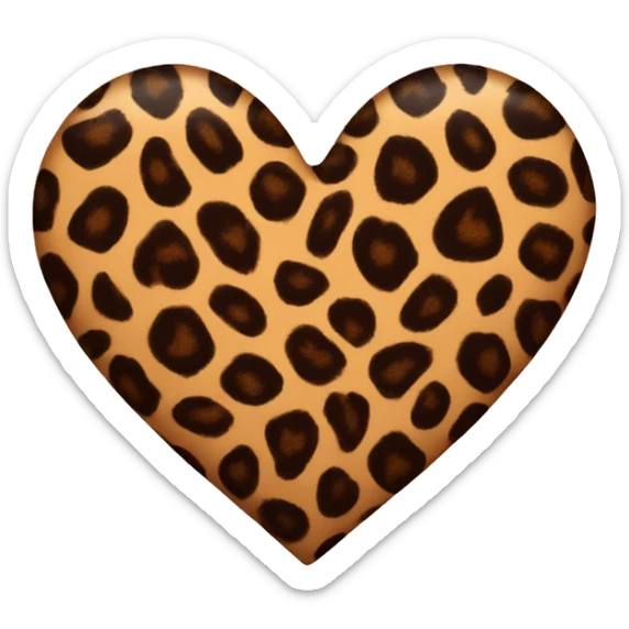Leopard print heart sticker