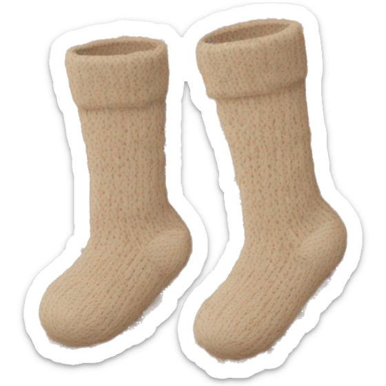 Pair of beige knitted socks sticker