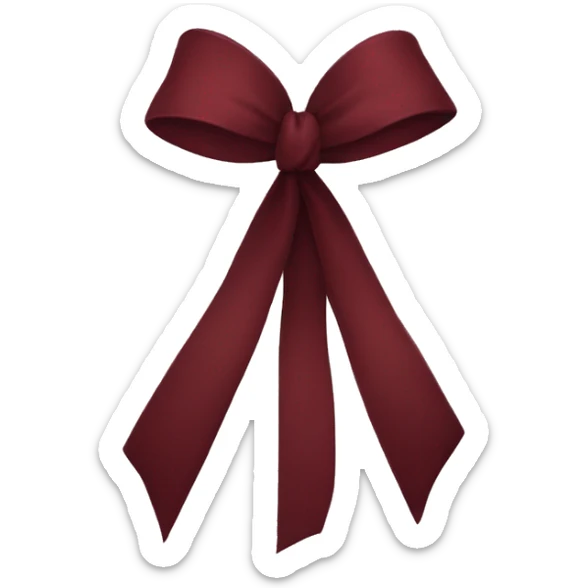 Dark red bow sticker