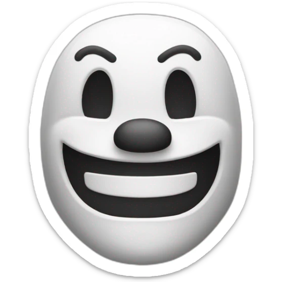 Máscara de teatro de mimo blanca con gran sonrisa y lágrimas fnaf sticker