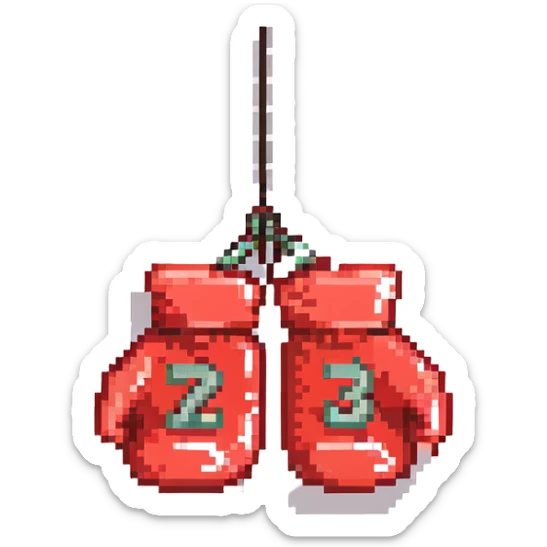 красные боксерские перчатки с надписью "23", no background sticker