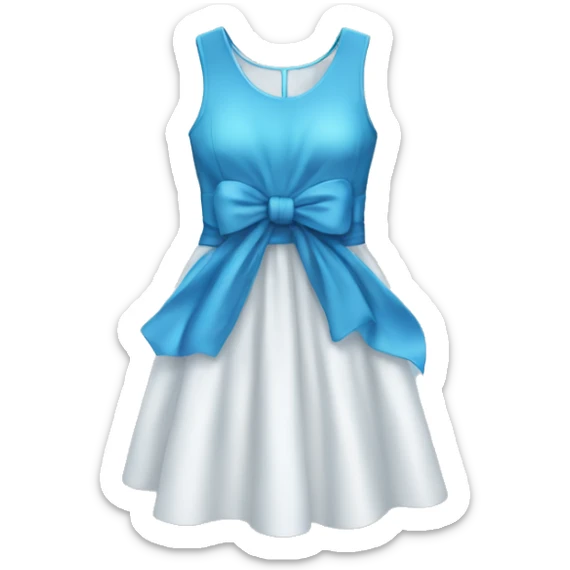 blue dress with a bow on it sticker