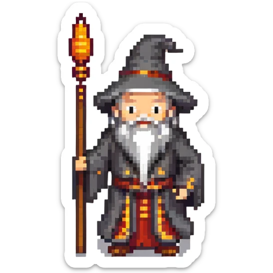 old Chinese wizard sticker
