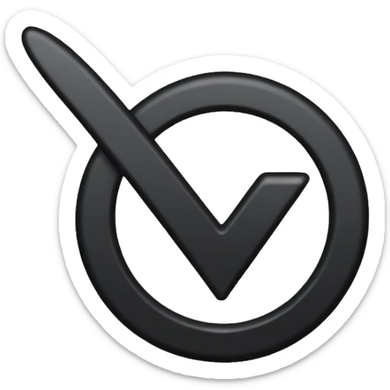 fait moi un emojis avec un fond bleu et un check mark noir au milieux sticker