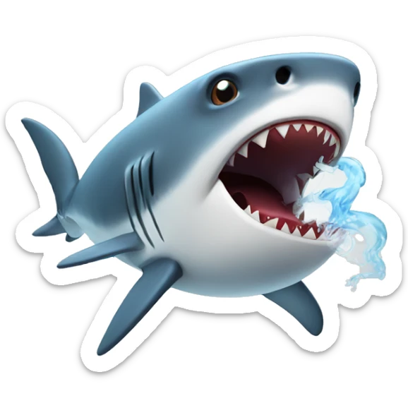 Shark vaping sticker