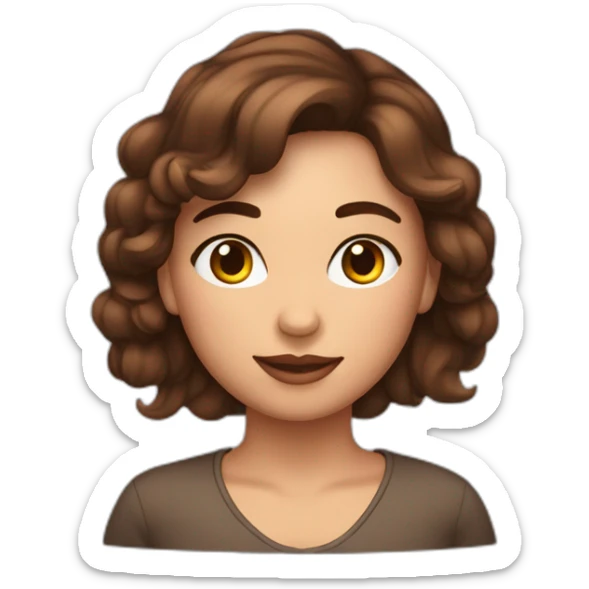 femme  cheveux brune couleur de peau métisse avec les cœurs dans les yeux sticker