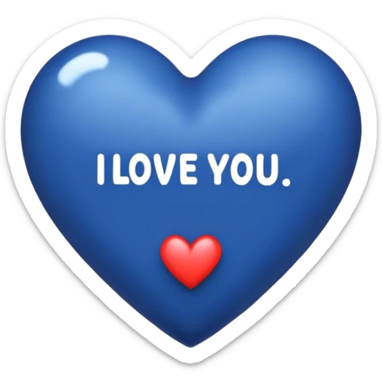Dark Blue heart with the words I Love You Ry in the middle  sticker