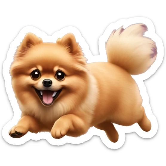 Pomeranian jumping sticker