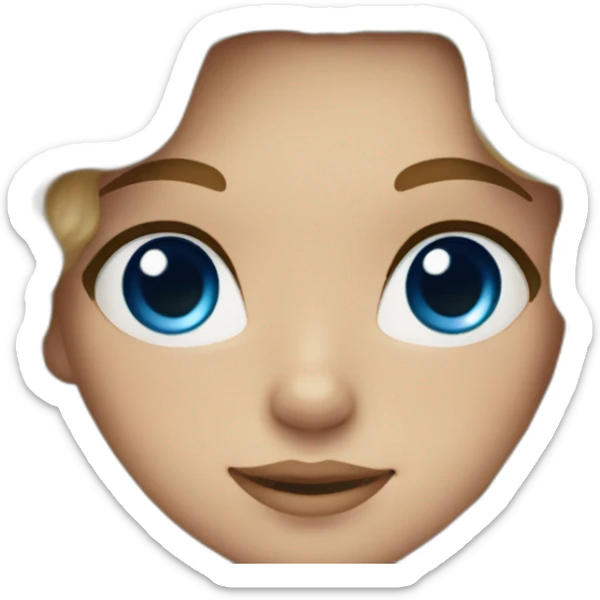 Cute woman with wavy blonde hair with brown ends and blue eyes with freckles sticker