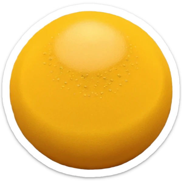 small loosely scattered mound of round mustard seeds in warm golden-yellow tones, each seed smooth tiny spherical with matte finish, varying slightly in shade, organic natural pile, no bowl spoon or extras, soft lighting, subtle shadows, emoji scale sticker