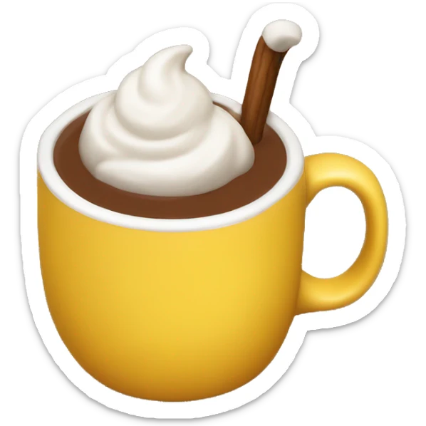 hot coco, yellow mug sticker