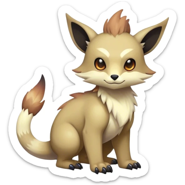 Cute cool colorful dark fantasy animal hybrid Fakemon full body sticker