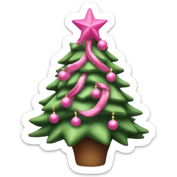 Pink christmas tree  sticker