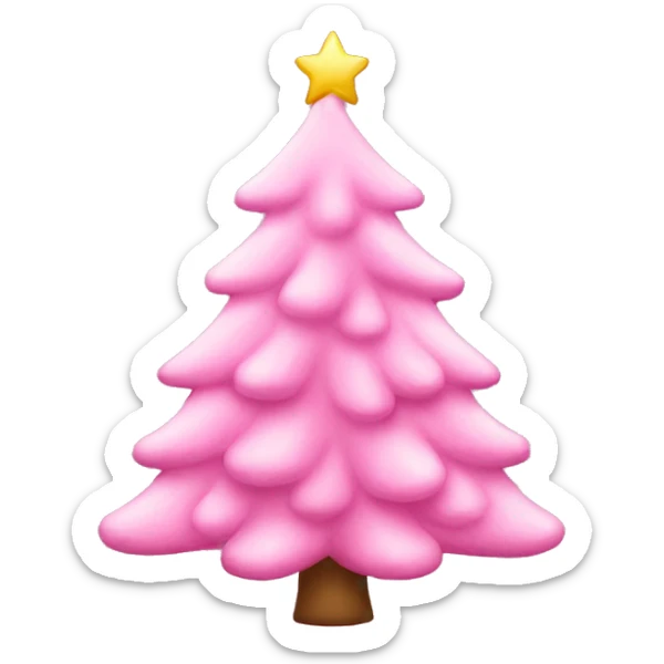 Pink Christmas tree sticker