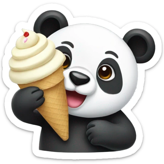 Panda eating ice cream sticker