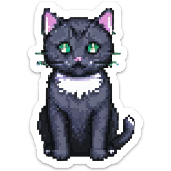 cat pixel art sticker