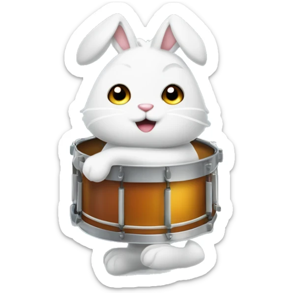 Ein Kaninchen das die Zunge rausstreckt im Cartoon Stil mit Glitzer drum herum sticker
