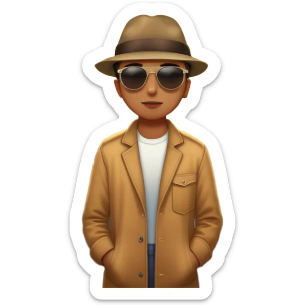 A person stands outside of a parked car on the side of a long, open road. They’re facing forward, gazing at a glowing sunset in the distance. The road stretches far ahead, symbolizing possibilities and new directions.  sticker