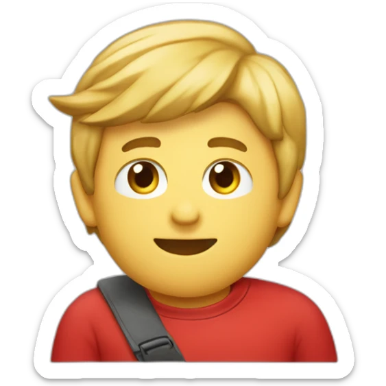 emoji que representa a un chico rubio con el dedo pulgar hacia arriba y un polo rojo, acompañado de letras que dicen "MAPFRE". sticker