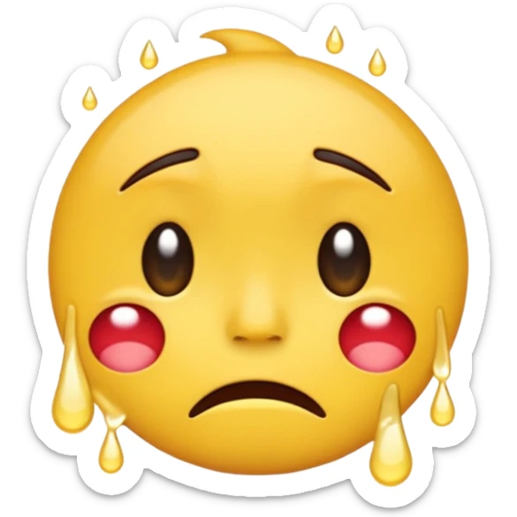cartoon sticker of a colorful and cheerful sad and frustrated emoji, no text, suitable for WhatsApp and Instagram sticker