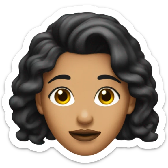 Tanned woman with black hair dressed in 1990s grunge hair, makeup, and neon attire  sticker