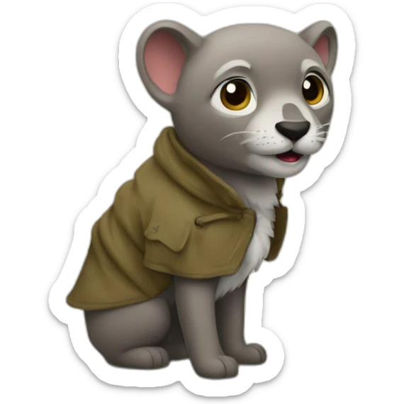 L'animal qui s'appelle le paresseux qui est habillé avec un manteau sticker