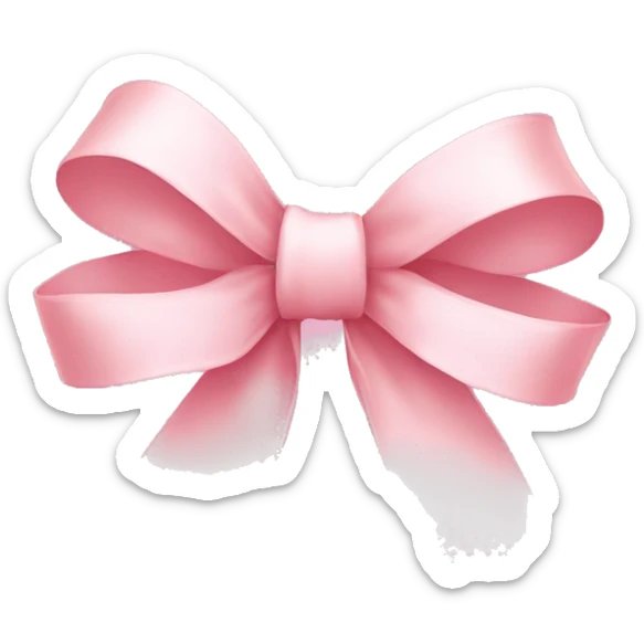 light pink ribbon bow sticker