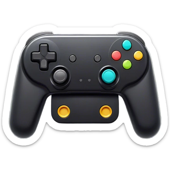 Clash of Clans aesthetic: Cinematic Playful Joy-Con Controllers Portrait Emoji, rendered in a 3D vector-style similar to standard emojis with minimal shading and bold, simplified shapes. A compact, distinct form with signature details, softly glowing with a nostalgic gaming charm. Simplified yet unmistakably iconic, highly detailed and consistent, glowing with a soft radiance and high shine. Stylized with a touch of retro gaming magic and a soft glowing outline, capturing the essence of a beloved gaming relic with a friendly, playful manner! sticker