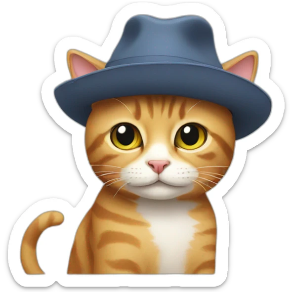 Cat wearing a hat sticker