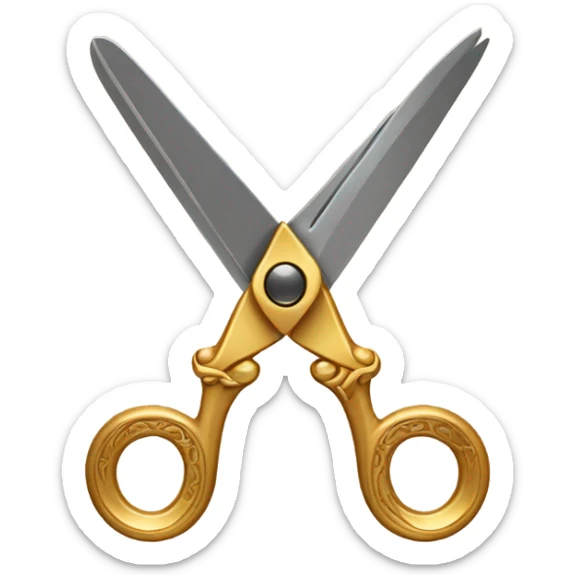 Gold scissors sticker