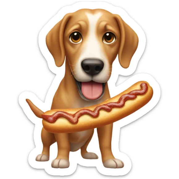 Perrita salchicha comiendo dulce de leche sticker