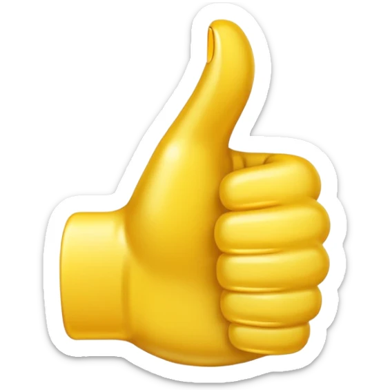I want a thumbs up emoji with a smaller thumbs up emoji in the bottom right corner sticker