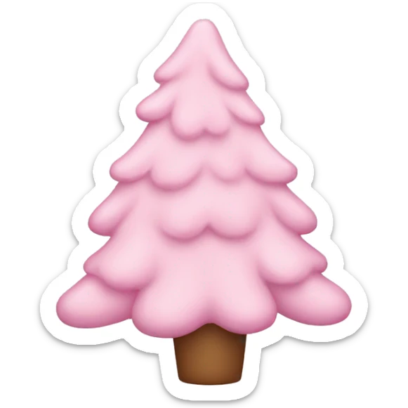 pastel pink christmas tree sticker