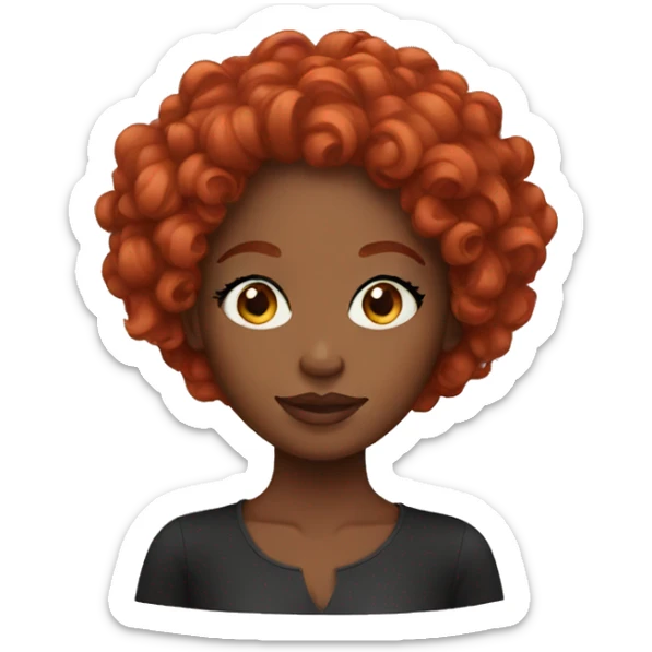 Redhead black girl with lashes sticker