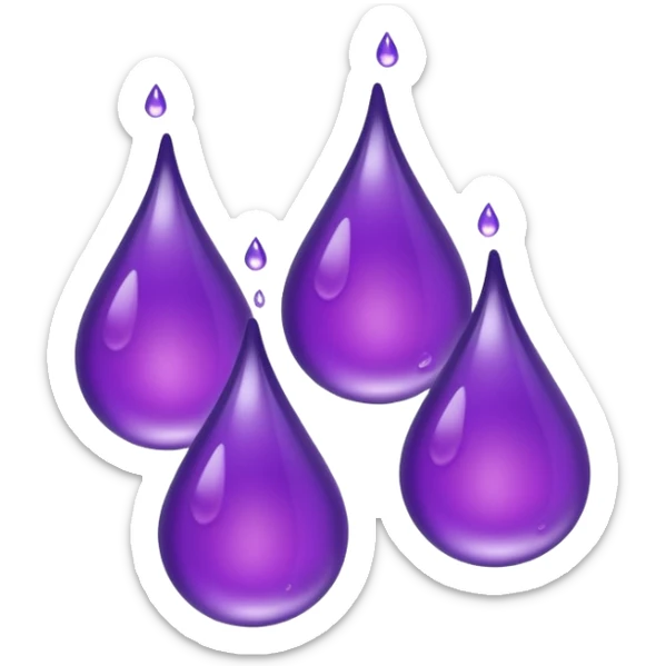 3 purple Drops with kool aids signature color, Juicy , no face just like the dorps 💦 sticker