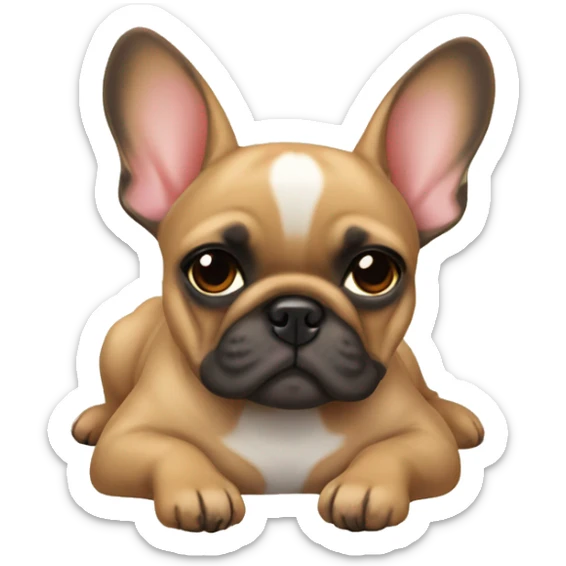 Fawn frenchie laying sticker