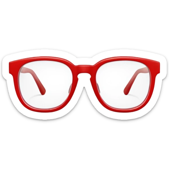 red glasses without a face, just the glasses sticker