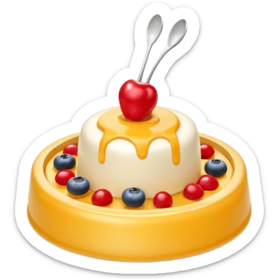 3D symbolizing gourmet taste and refined food experience, food theme, elegant yet cute, soft lighting, glossy, isolated, no background sticker