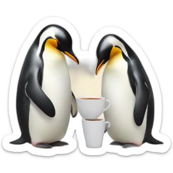 penguins go to tea sticker