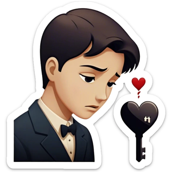 Icon for Drama Movies: A vintage movie poster-style design featuring a tense scene with emotional expressions, a dimly lit background, and key dramatic elements like a broken heart, a tear, and a silhouette of a person in despair. Bold, cinematic typography. Transparent background. sticker