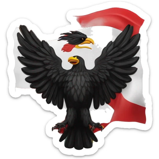 Albanischer adler von der albanien flagge als umriss schwarz sticker