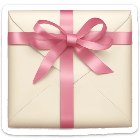 vintage love letters in envelope tied with a baby pink ribbon  sticker