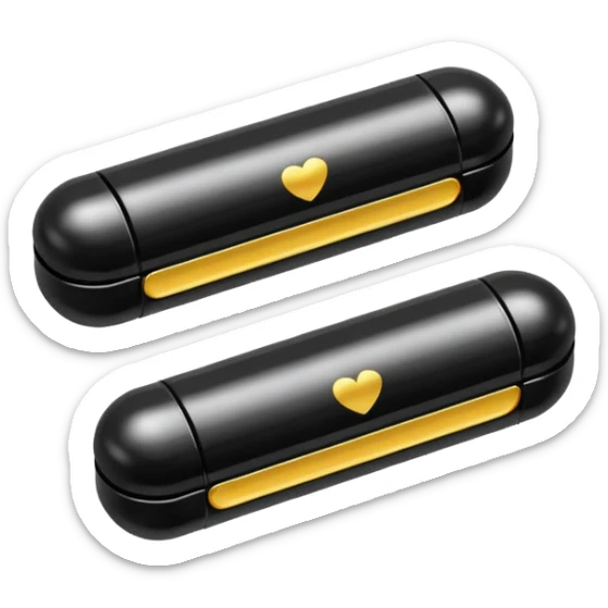 Minimalistic futuristic black medicine pills pack emoji, metallic black and white, reflective sleek surfaces, flat vector design, high-tech clean UI icon sticker