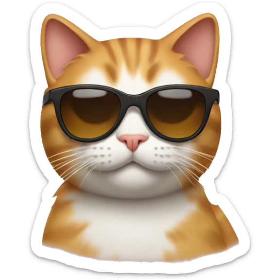 Cat with sunglasses sticker