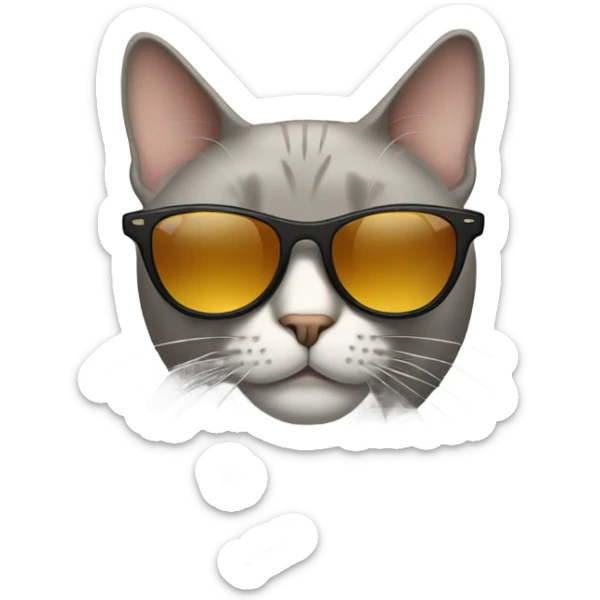 Cat with sunglasses sticker