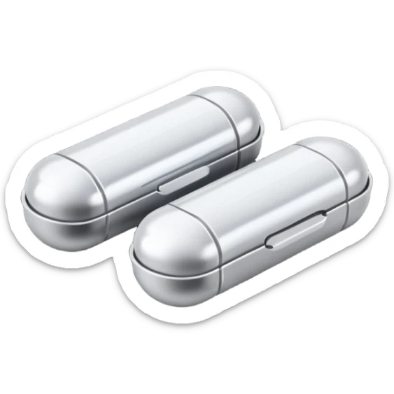 Minimalistic futuristic black medicine pills pack emoji, metallic black and white, reflective sleek surfaces, flat vector design, high-tech clean UI icon sticker