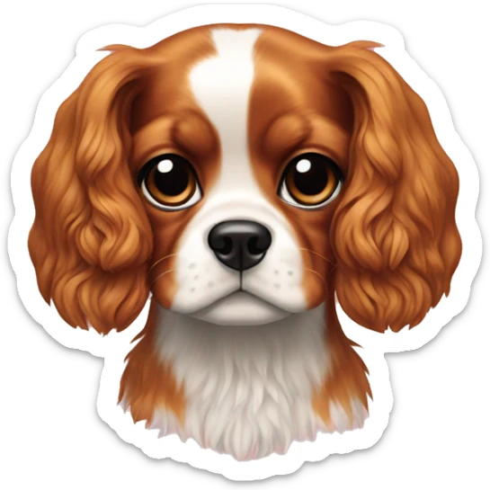 Style a Cavalier King Charles female puppy in the style of Frida Kahlo sticker