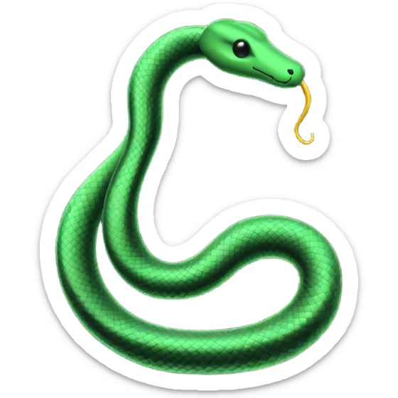 Minimalist emoji-style sticker of a bent paperclip shaped like a snake, wrapping onto itself. Thin black silhouette, no texture. sticker