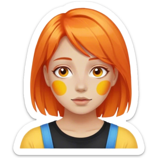 A girl ave Orange hair and pansexuel sticker