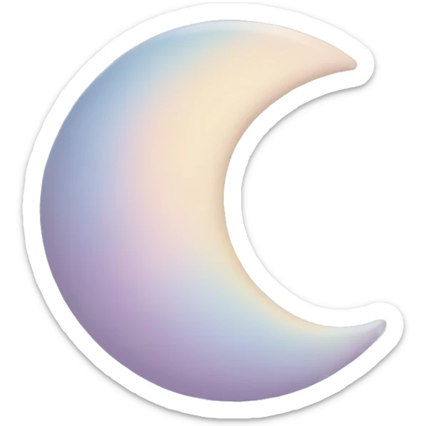 Pale Pastel Crescent moon sticker
